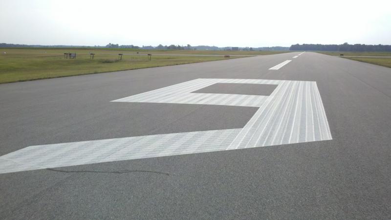 Runway marking installed by Advanced Pavement Marking